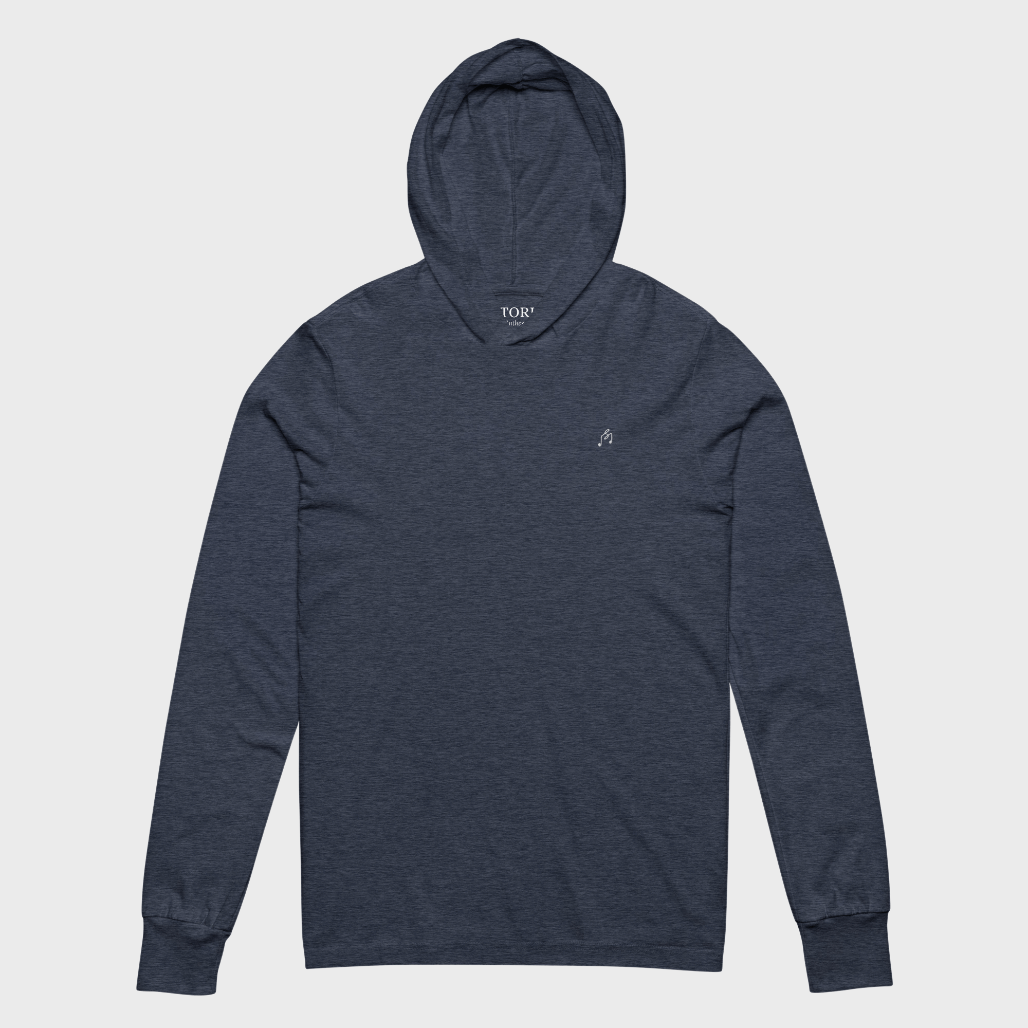 Heather Navy hooded long sleeve #color_heather navy