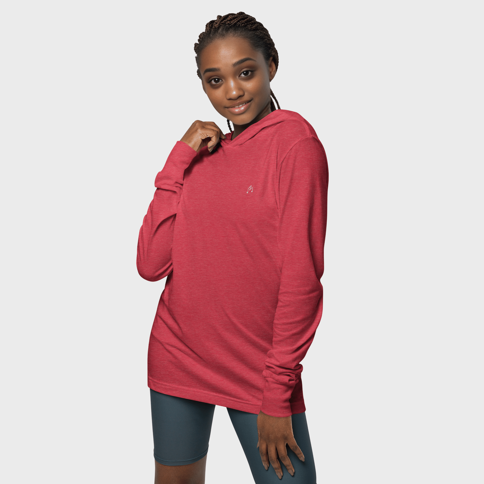 Heather Red hooded long sleeve #color_heather red