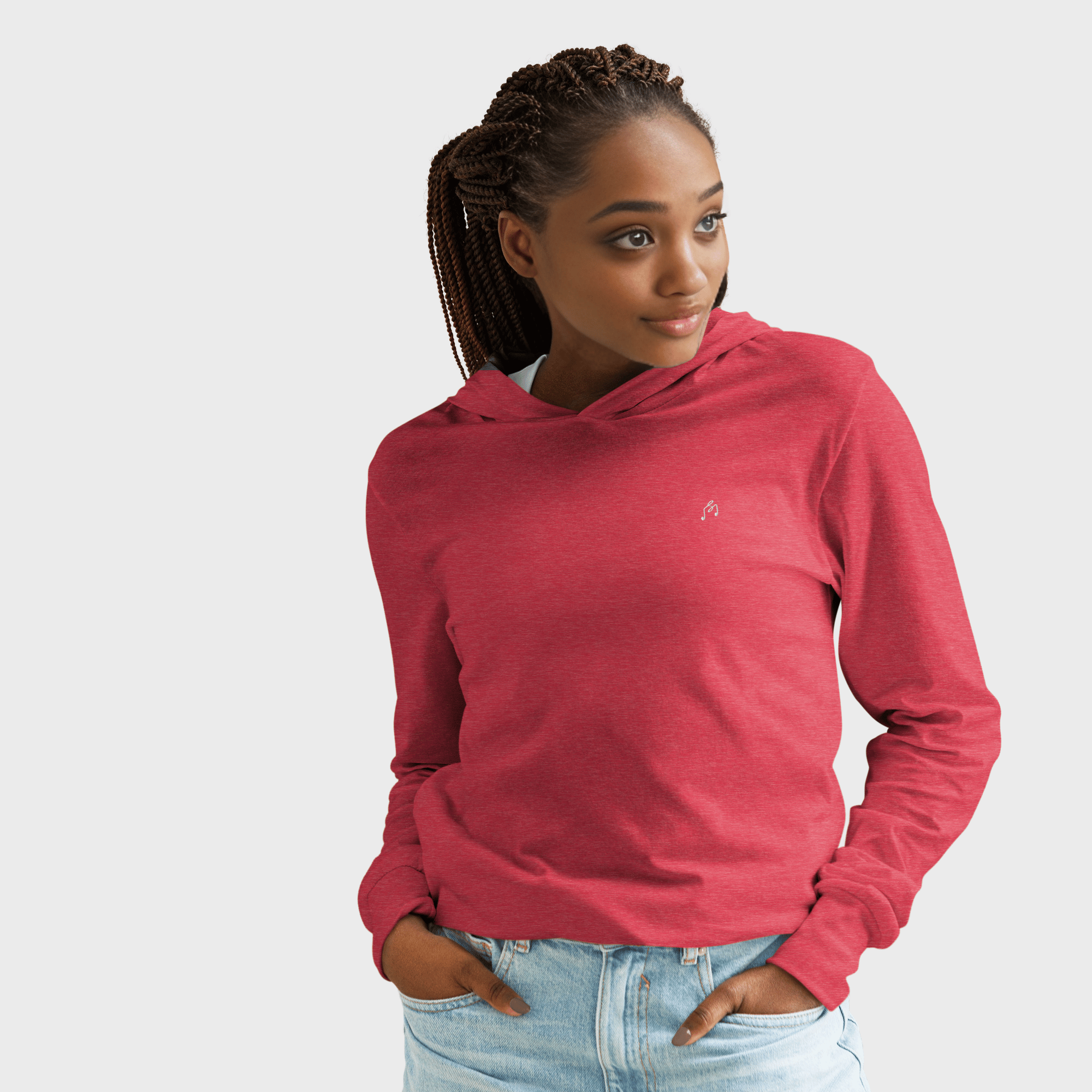 Heather Red hooded long sleeve #color_heather red