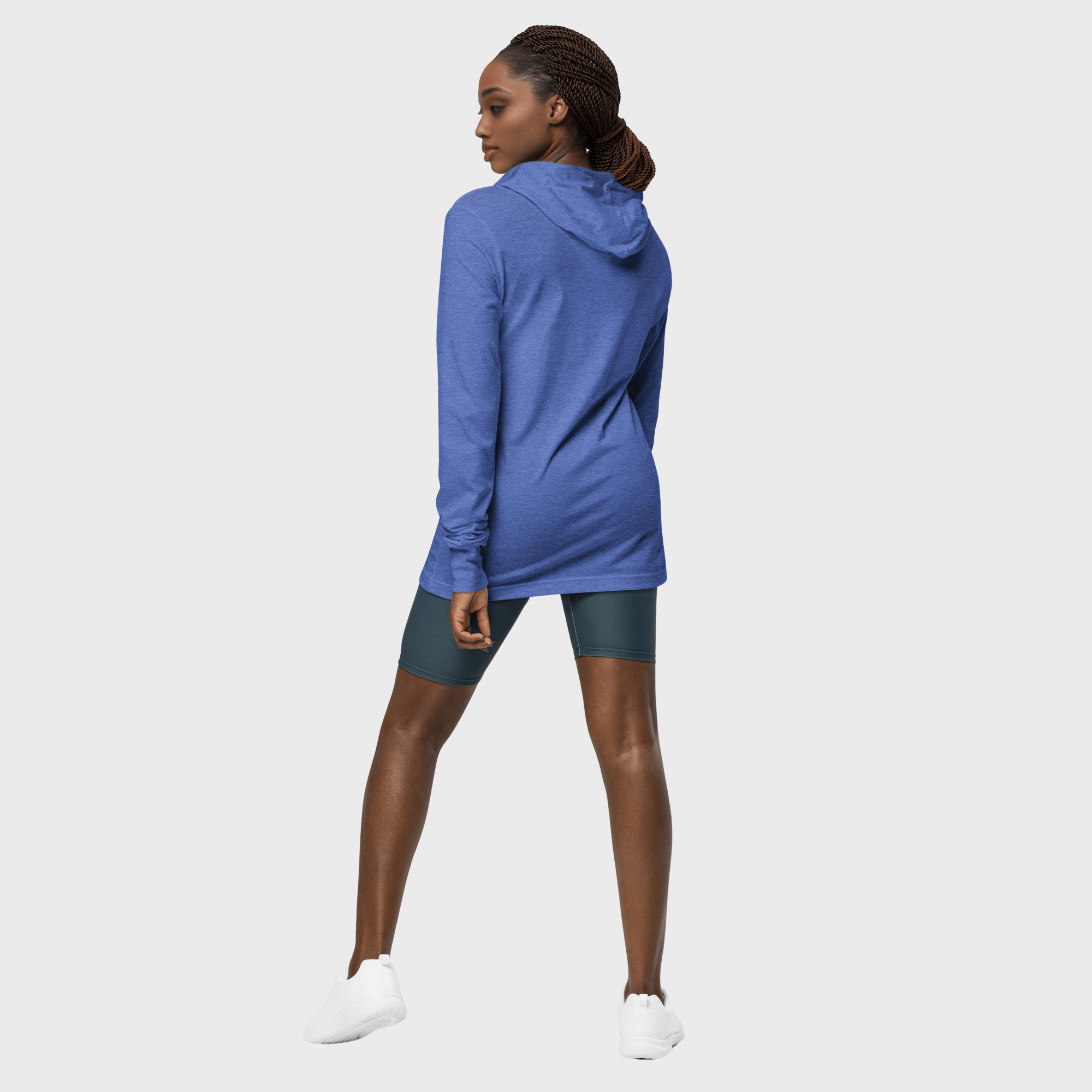 Heather True Royal hooded long sleeve #color_heather true royal